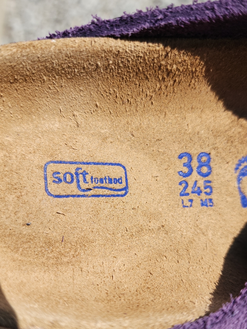 Birkenstock Boston Purple Suede Slip-On Clog with Adjustable Buckle Sz 7 Narrow - Picture 5 of 13